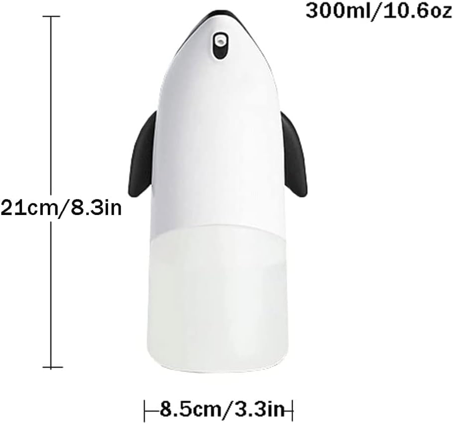 Dispensador Automático de Jabón Espumoso 300ml Pingüino (Negro/Blanco)