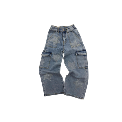 Jeans de mezclilla para Niña con brillitos de estrella | Outfit Infantil (2 colores) ✦ Bajo pedido