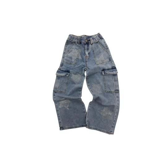 Jeans de mezclilla para Niña con brillitos de estrella | Outfit Infantil (2 colores) ✦ Bajo pedido