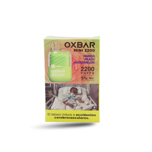 Vaporizador Desechable Oxbar Mini 2200 Puffs, 5% Nicotina - Mango Peach Watermelon