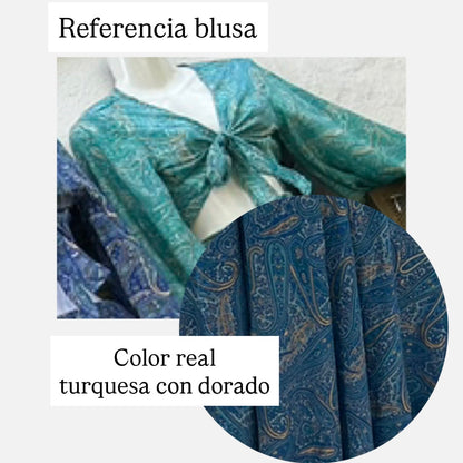 Top Doble Uso Seda Árabe - Turquesa