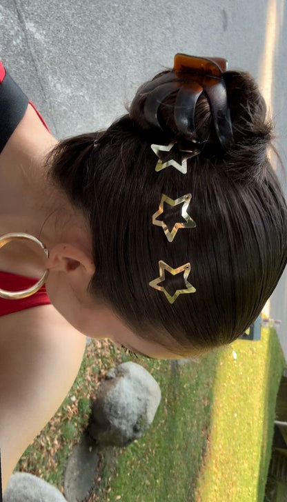 Set 6 Prensas para Cabello - Estrellas (Dorado)