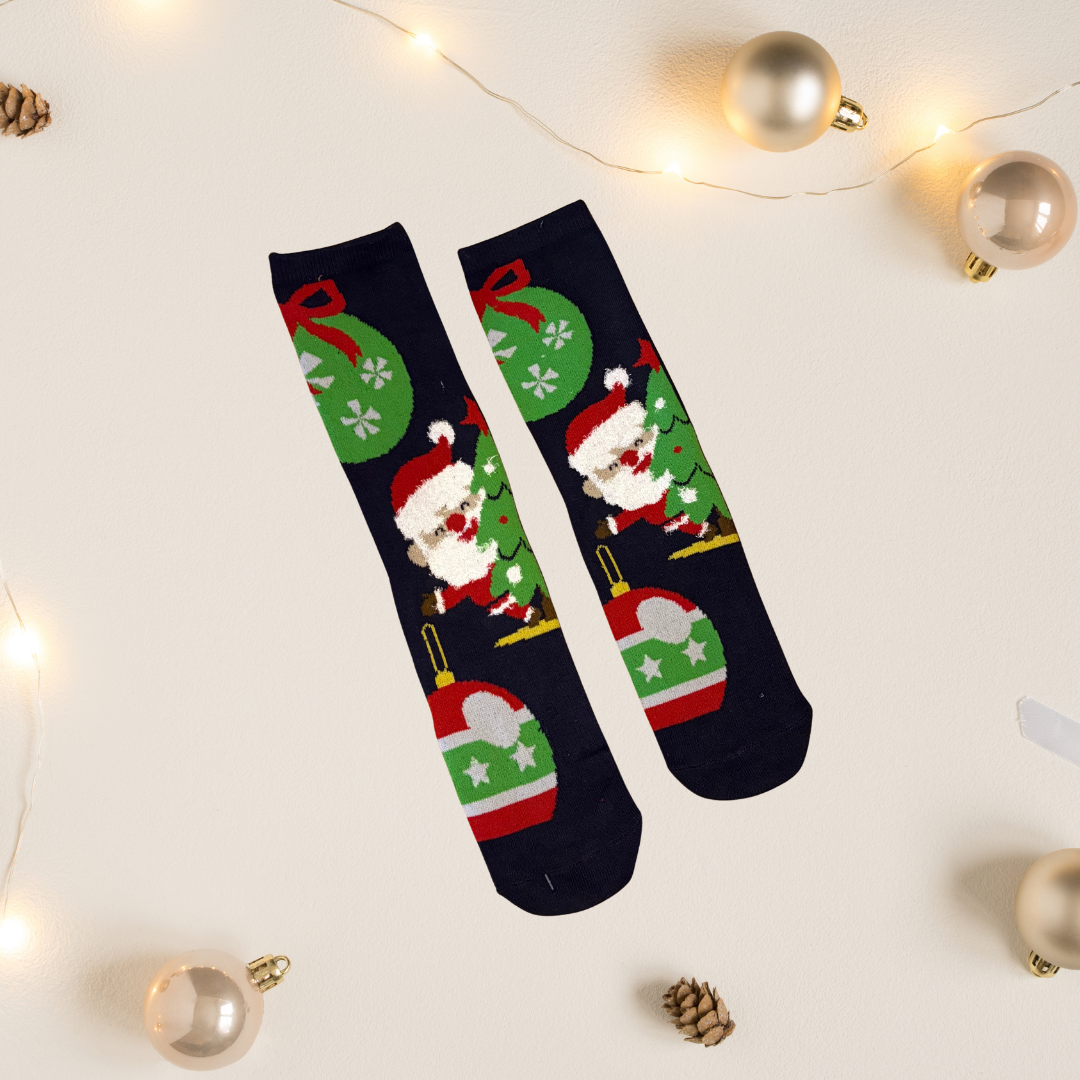 Medias Navideñas Algodón Unitalla (35 al 41) - Santa Árbol