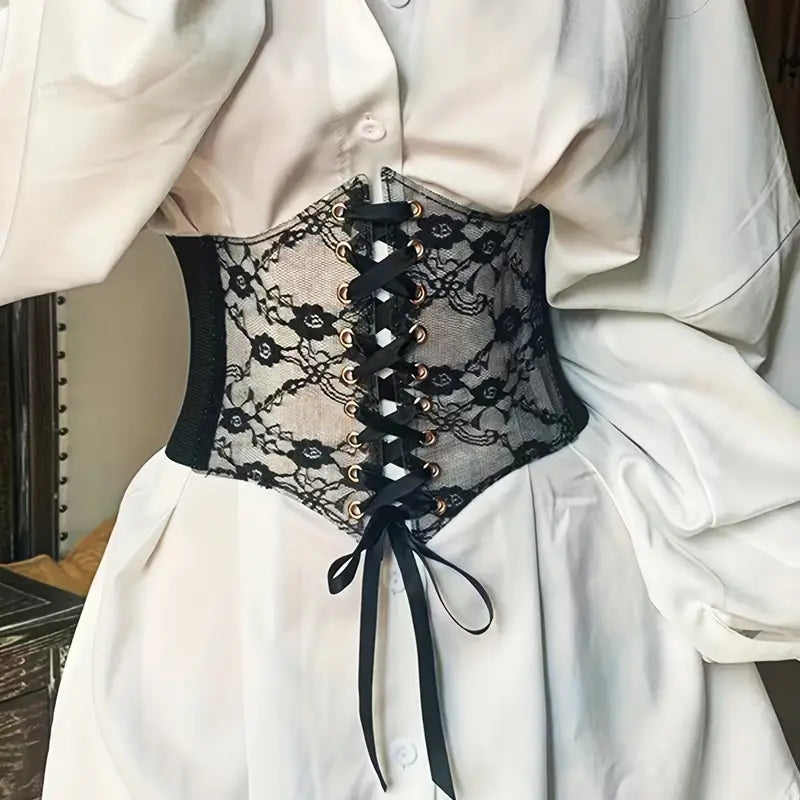 Corset Tipo Encaje (Unitalla Ajustable Elástico) ✦ Bajo pedido