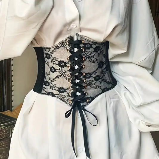 Corset Tipo Encaje (Unitalla Ajustable Elástico) ✦ Bajo pedido
