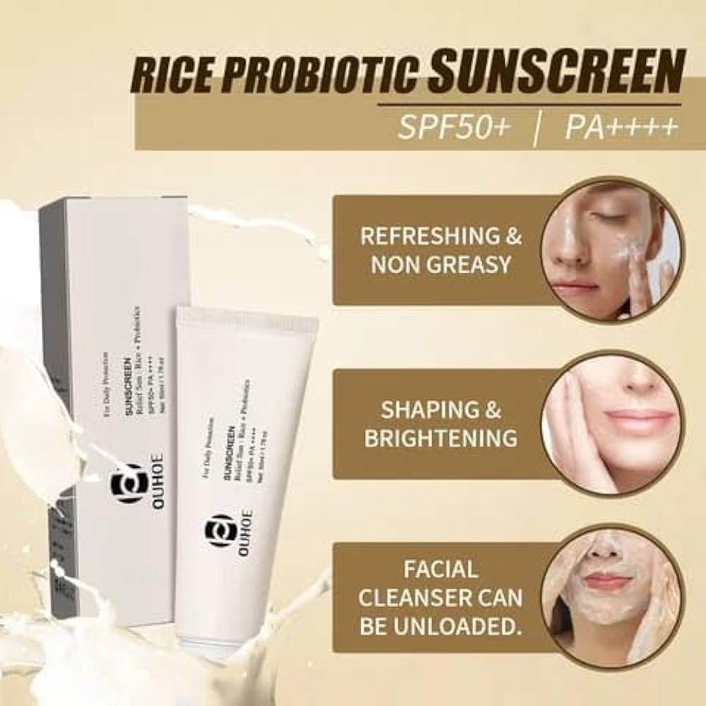 Bloqueador Facial Hidratante con Probióticos de Arroz y Protección UV SPF50+ (50ml)