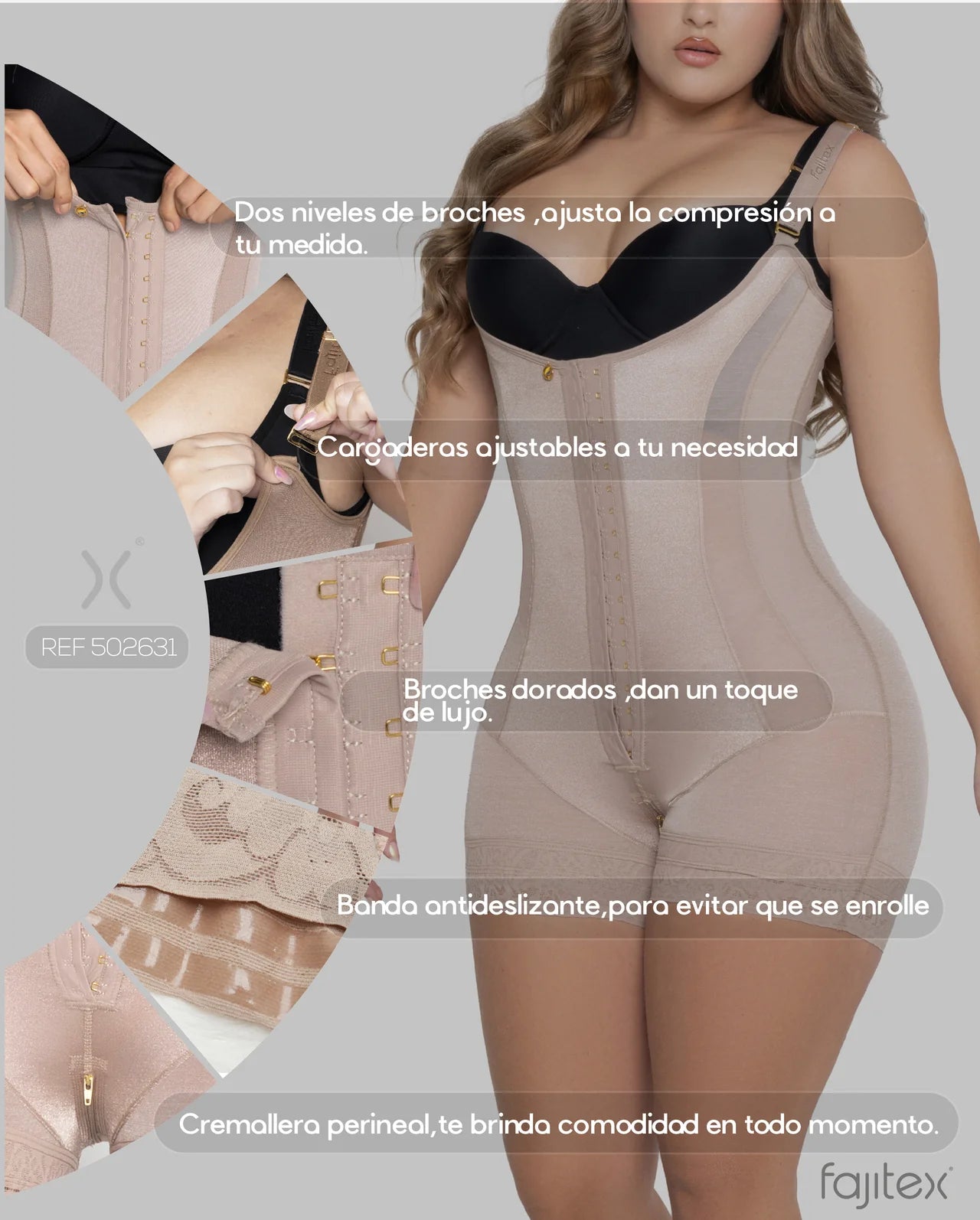 Faja Extracorta 502631 Luxury - Compresión Fuerte (Negro, Cocoa) ✦ Bajo pedido