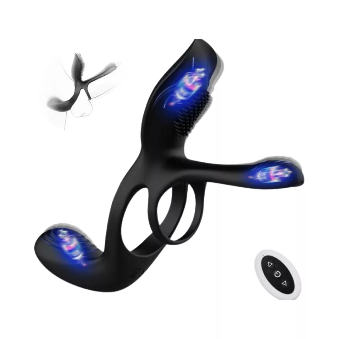 Anillo Multifacético – Vibrador Retardante, Estimulador Prostático, Clítoris y Punto G ✦ Bajo pedido