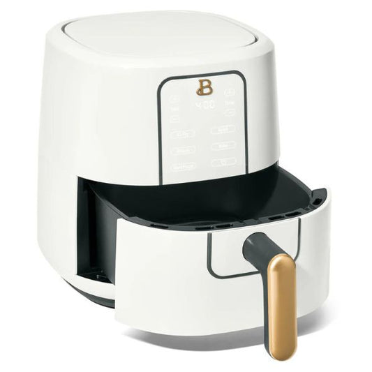 Beautiful Freidora de Aire de 6 Qt con Tecnología TurboCrisp, Recubrimiento Antiadherente Cerámico EverGood, Glaseado Blanco by Drew Barrymore