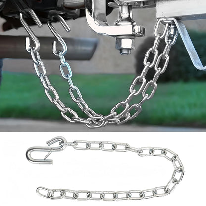 Set de 2 Cadenas de Seguridad para Remolques con clip de resorte doble, ganchos en S, cuerdas de alambre de remolque, para remolque RV