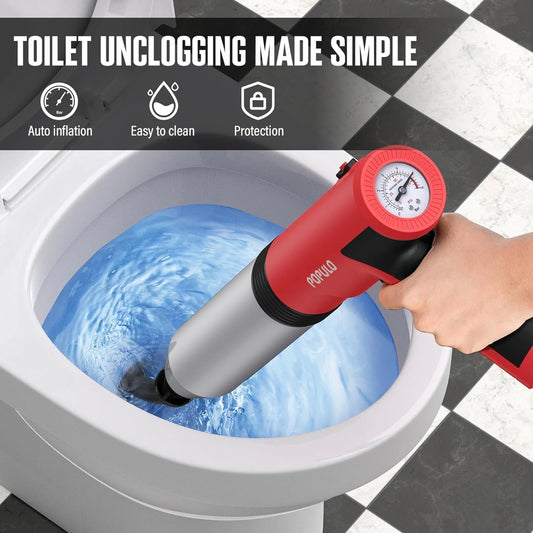 Desatorador Multiusos de Alta Presión POPULO para desataquear el baño, pisos, ducha, resistente, versátil, removedor de obstrucciones para el inodoro