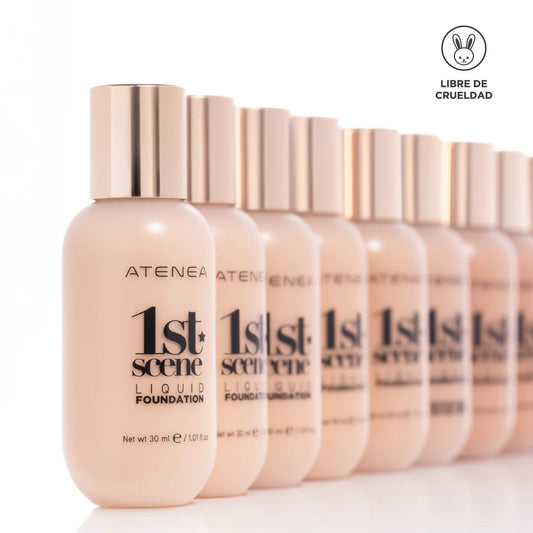 1st Scene Base Líquida, Acabado Luminoso, Natural - Cobertura Media-Alta - Atenea ✦ Bajo pedido