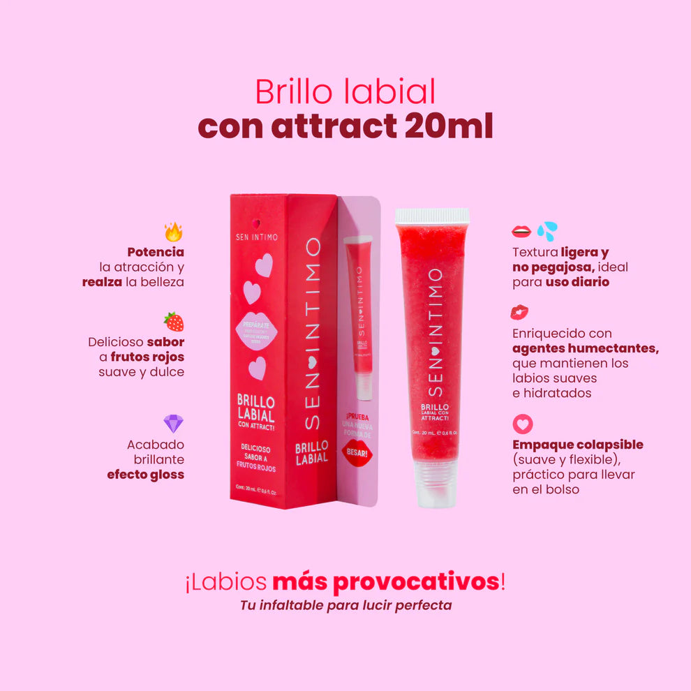Brillo Labial Feromonas - Frutos Rojos (20ml) ✦ Bajo pedido