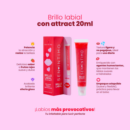 Brillo Labial Feromonas - Frutos Rojos (20ml) ✦ Bajo pedido