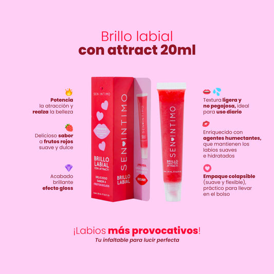 Brillo Labial Feromonas - Frutos Rojos (20ml) ✦ Bajo pedido