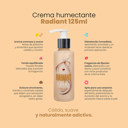 Crema Humectante Feromonas Vainilla y Caramelo - Radiant (125ml) ✦ Bajo pedido