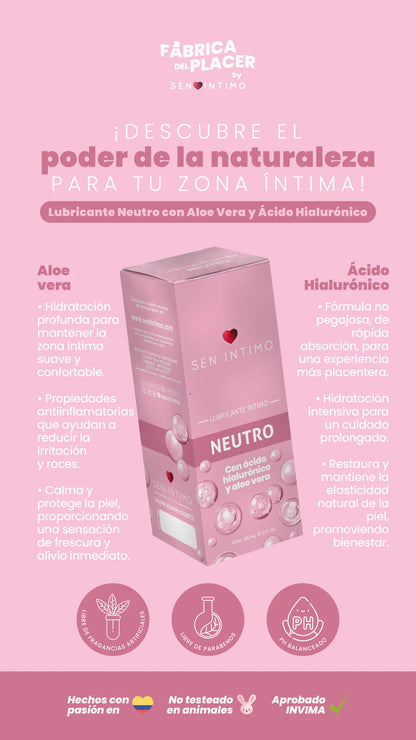 Lubricante Íntimo Neutro con Aloe Vera y Ácido Hialurónico para Mujer - Sen Íntimo (60ml) ✦ Bajo pedido