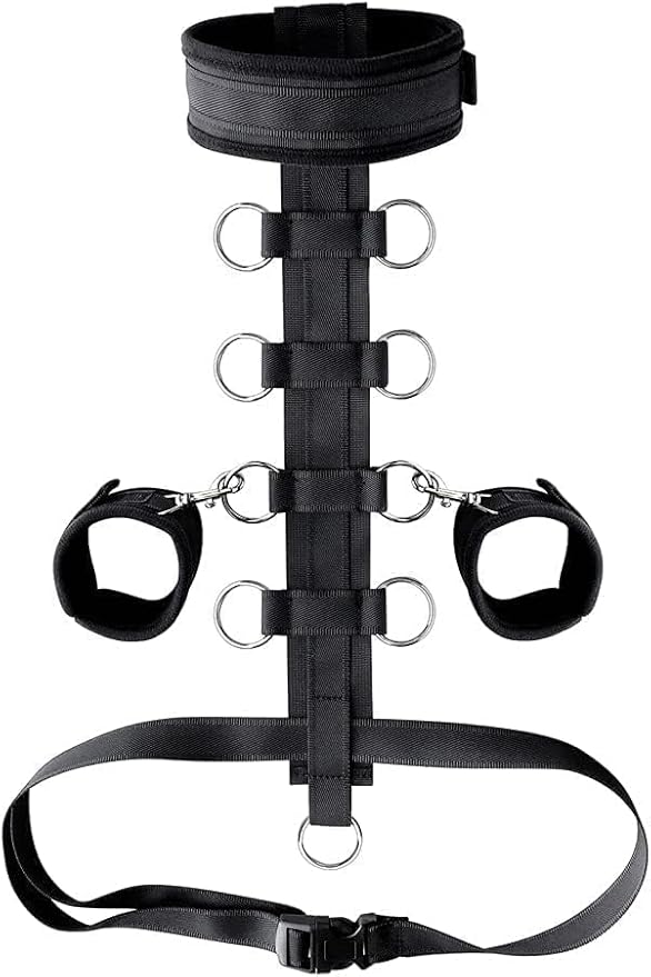 Kit de Bondage y BDSM para Parejas | Set de Esposas y Collar (Negro) ✦ Bajo pedido