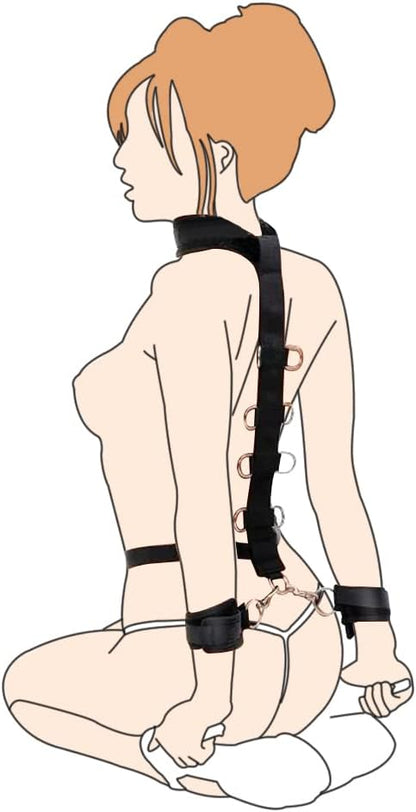Kit de Bondage y BDSM para Parejas | Set de Esposas y Collar (Negro) ✦ Bajo pedido