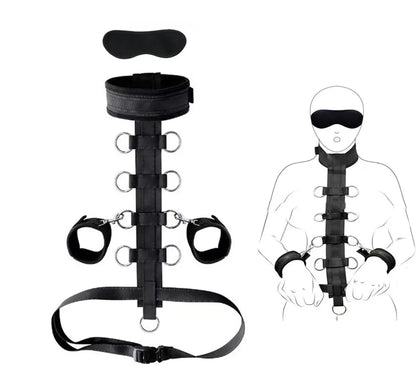 Kit de Bondage y BDSM para Parejas | Set de Esposas y Collar (Negro) ✦ Bajo pedido