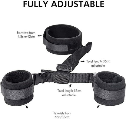 Kit de Bondage y BDSM para Parejas | Set de Esposas, Collar y Antifaz (Negro) ✦ Bajo pedido