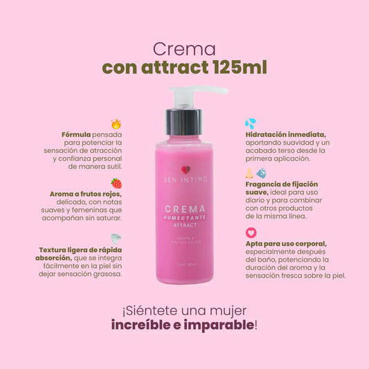 Crema Humectante Feromonas Frutos Rojos - Attract (125ml) ✦ Bajo pedido