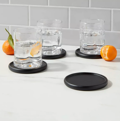 Set de 4 Posavasos de Madera de Acacia (Negro) - Threshold™
