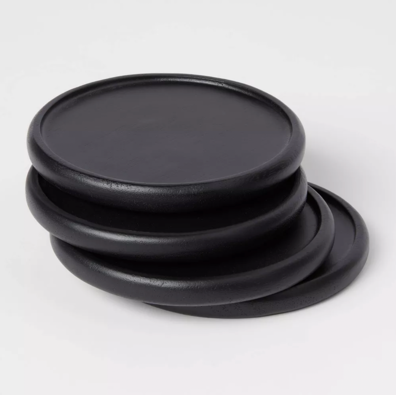 Set de 4 Posavasos de Madera de Acacia (Negro) - Threshold™