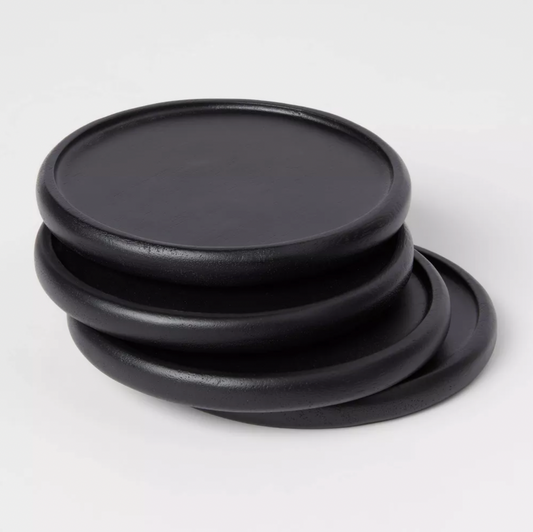 Set de 4 Posavasos de Madera de Acacia (Negro) - Threshold™