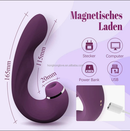 Exotic Pink 4 en 1 - Vibrador de Dildo, Punto G, Mini Lengua y Succionador ✦ Bajo pedido