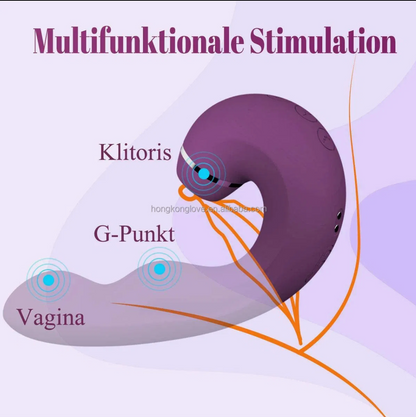 Exotic Pink 4 en 1 - Vibrador de Dildo, Punto G, Mini Lengua y Succionador ✦ Bajo pedido