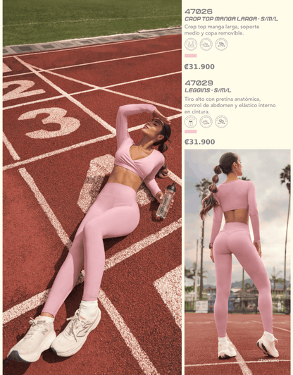 Crop Top Deportivo Rosa 47026 ✦ Bajo pedido