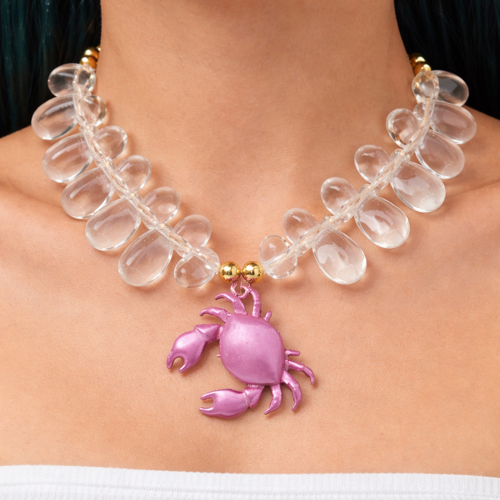 Collar Cangrejo Rosa ✦ Bajo pedido