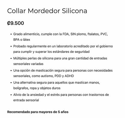 Collar Sensorial Mordedor