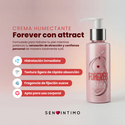 Crema Humectante Feromonas Granada, Durazno, Manzana - Forever + Attract (125ml) ✦ Bajo pedido