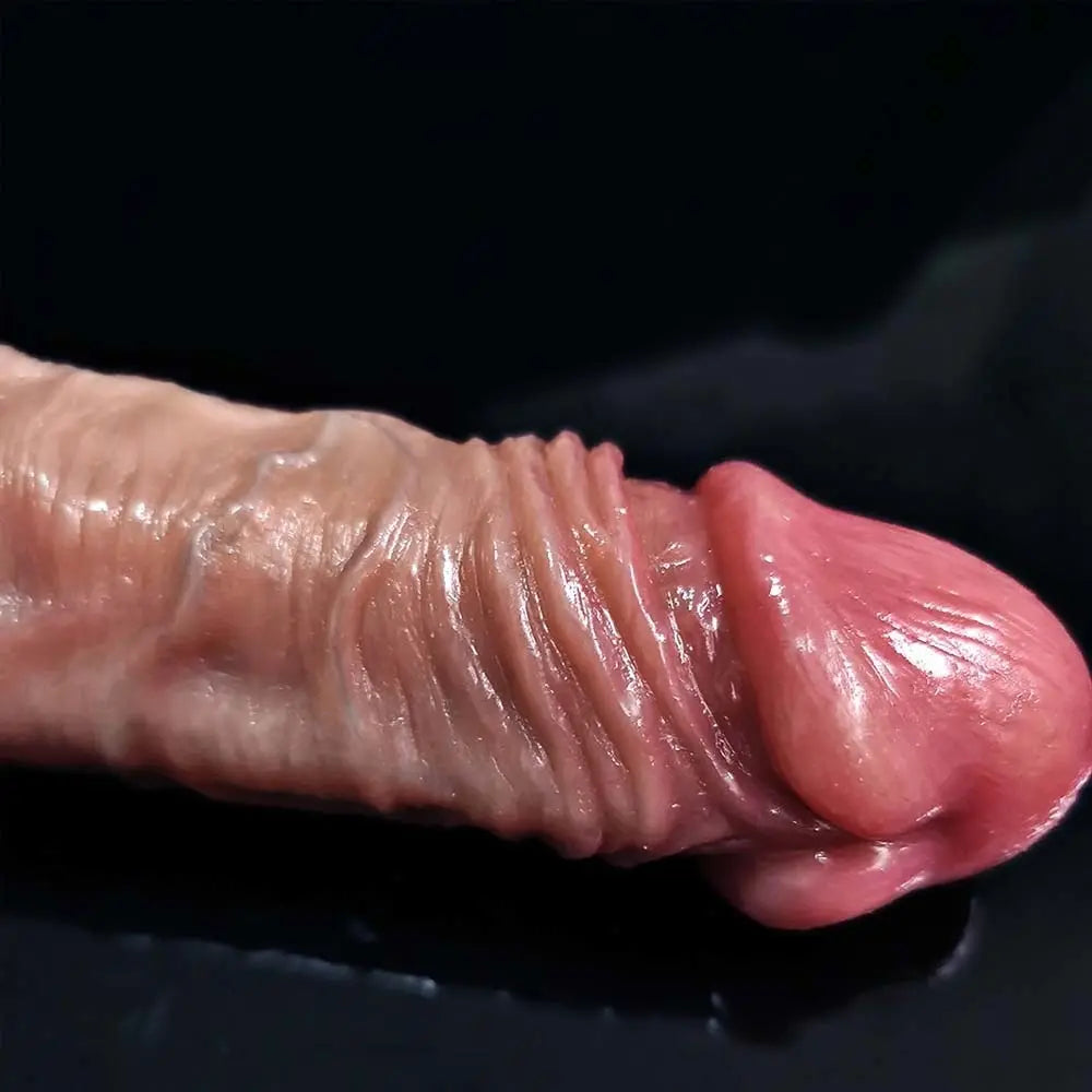 Dildo Inserción 16cm Con Copa Succión Ultra Realista Prepucio Deslizable - Justin ✦ Bajo pedido
