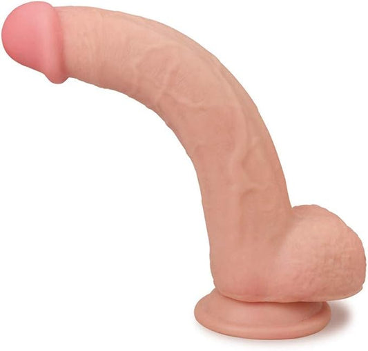 Dildo Inserción 19cm Con Copa Succión Realista Prepucio Deslizable - King ✦ Bajo pedido