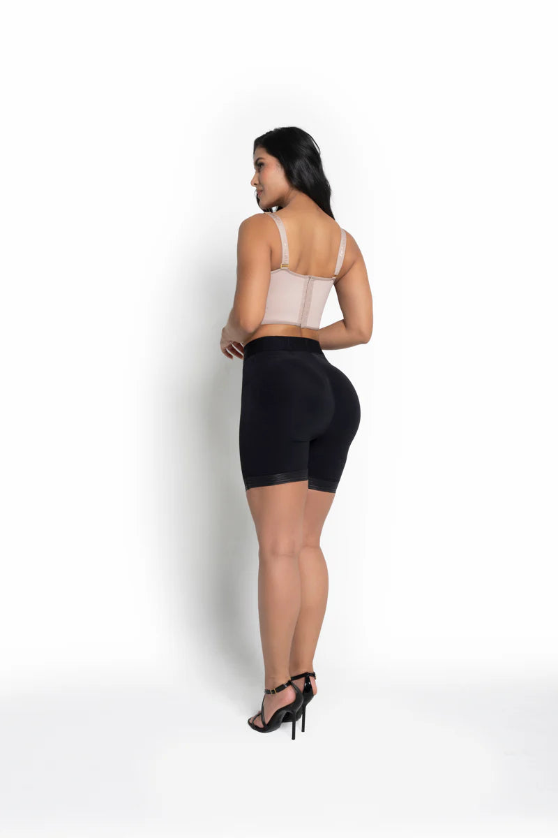 Short Media Pierna 504520 Luxury - Compresión Fuerte (Beige, Negro) ✦ Bajo pedido