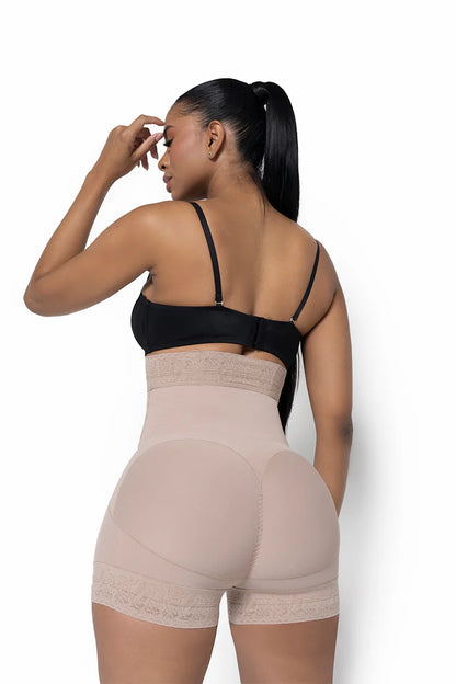 Short Levanta Cola Talle Alto 024650 Push-Up - Compresión Fuerte (Beige) ✦ Bajo pedido