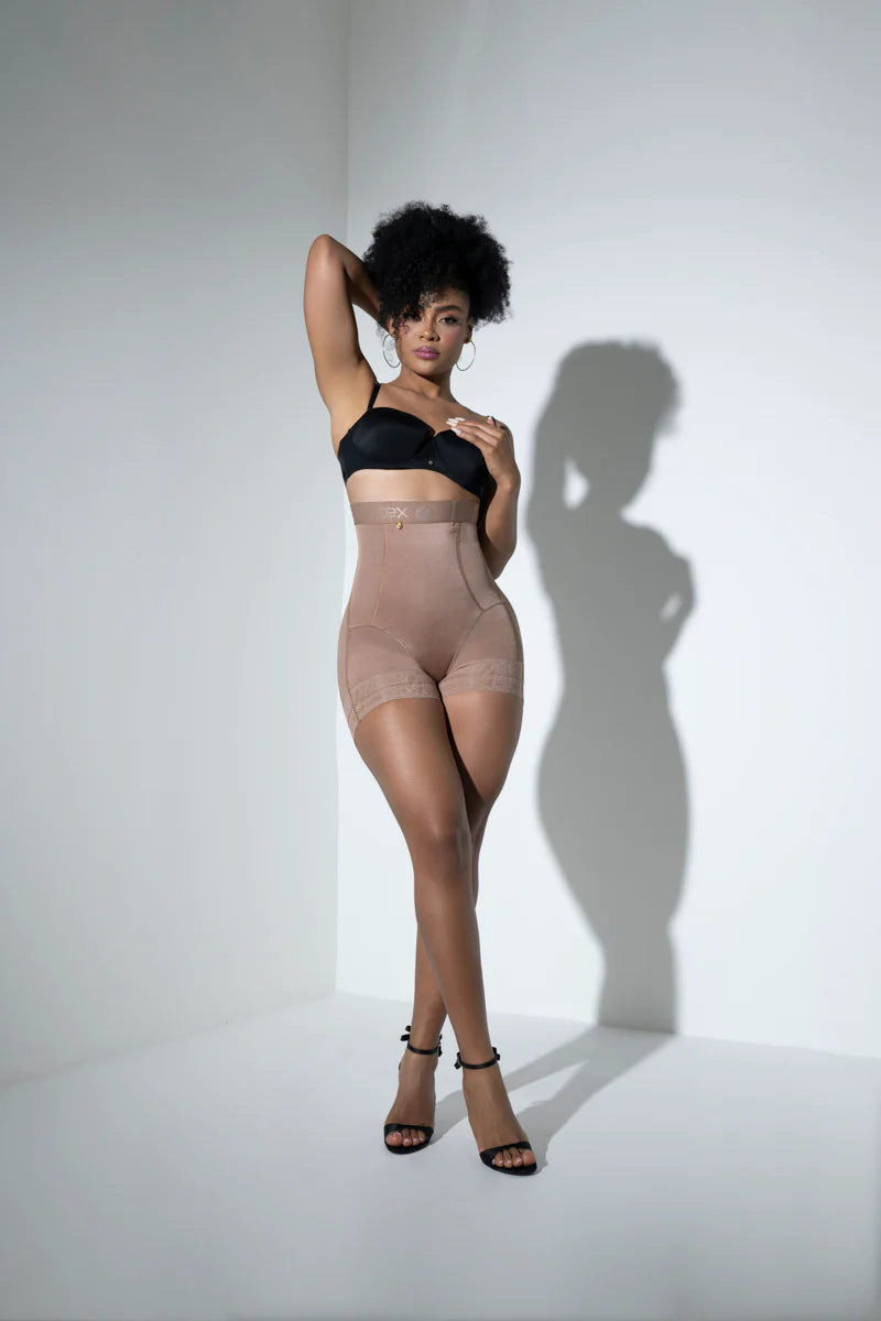 Short Faja Talle Alto 224650 Luxury - Compresión Fuerte (Negro, Cocoa) ✦ Bajo pedido