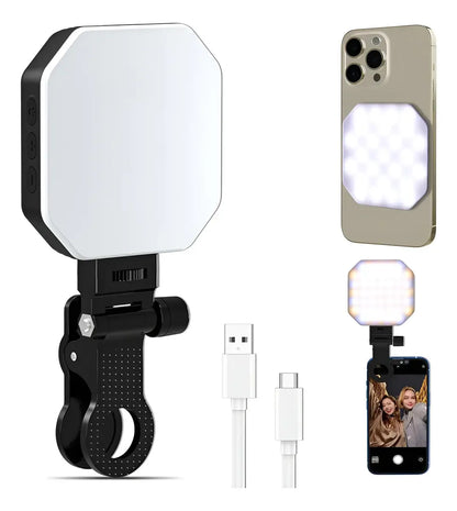 Luz LED Portátil  F01 con Clip y Enganche Magnético, 49 LEDs, Tres Tipos de Luz ✦ Bajo pedido