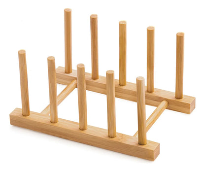 Organizador de Platos de Bambú con 4 ranuras ✦ Bajo pedido