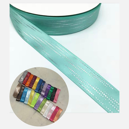 Set de 25 cintas de satén de poliéster para envolver regalos, lazos para el cabello, decoración de boda, bricolaje, 25mm, alta calidad