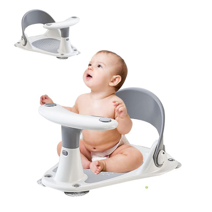 Asiento de baño para bebé con termómetro de agua, antideslizante, plegable