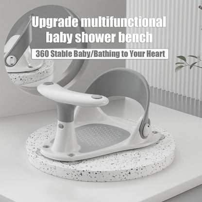 Asiento de baño para bebé con termómetro de agua, antideslizante, plegable