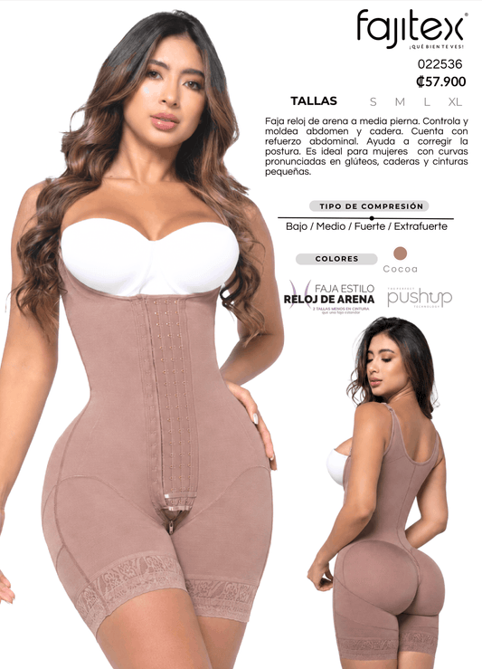 Faja Reloj De Arena Media Pierna 022536 - Compresión Fuerte (Cocoa) ✦ Bajo pedido