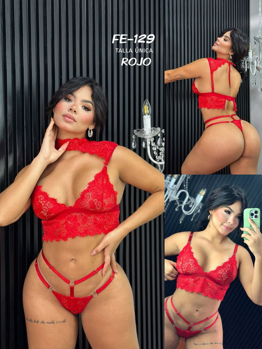 Set Lencería Bralette Panty 3PCZ (Unitalla S/M) ✦ Bajo pedido