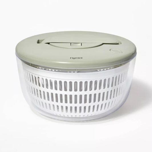 Colador Centrifugadora de ensalada de 5 cuartos - Figmint™ (Verde Olivo/Blanco)