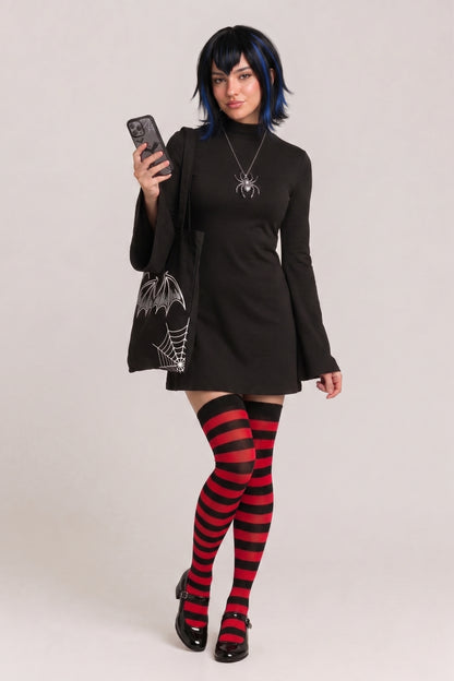 Medias Altas Rayas Rojo/Negro ✦ Bajo pedido