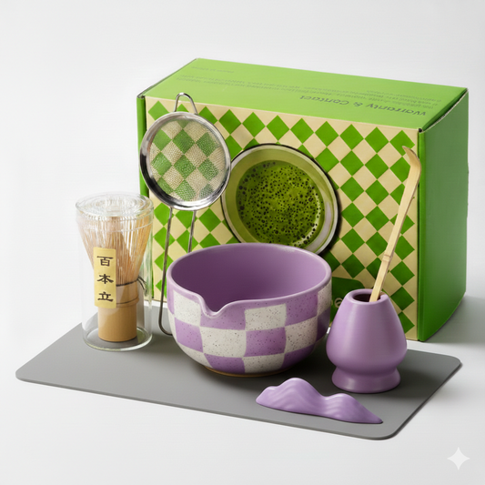 Set Premium de Matcha 7 Piezas - Cuadros (3 Colores) ✦ Bajo pedido